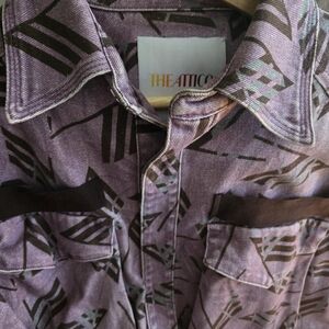 The Attico Purple Printed Shirt Jacket (Small)